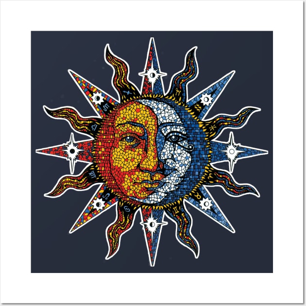 Celestial Mosaic Sun/Moon Wall Art by sandersart